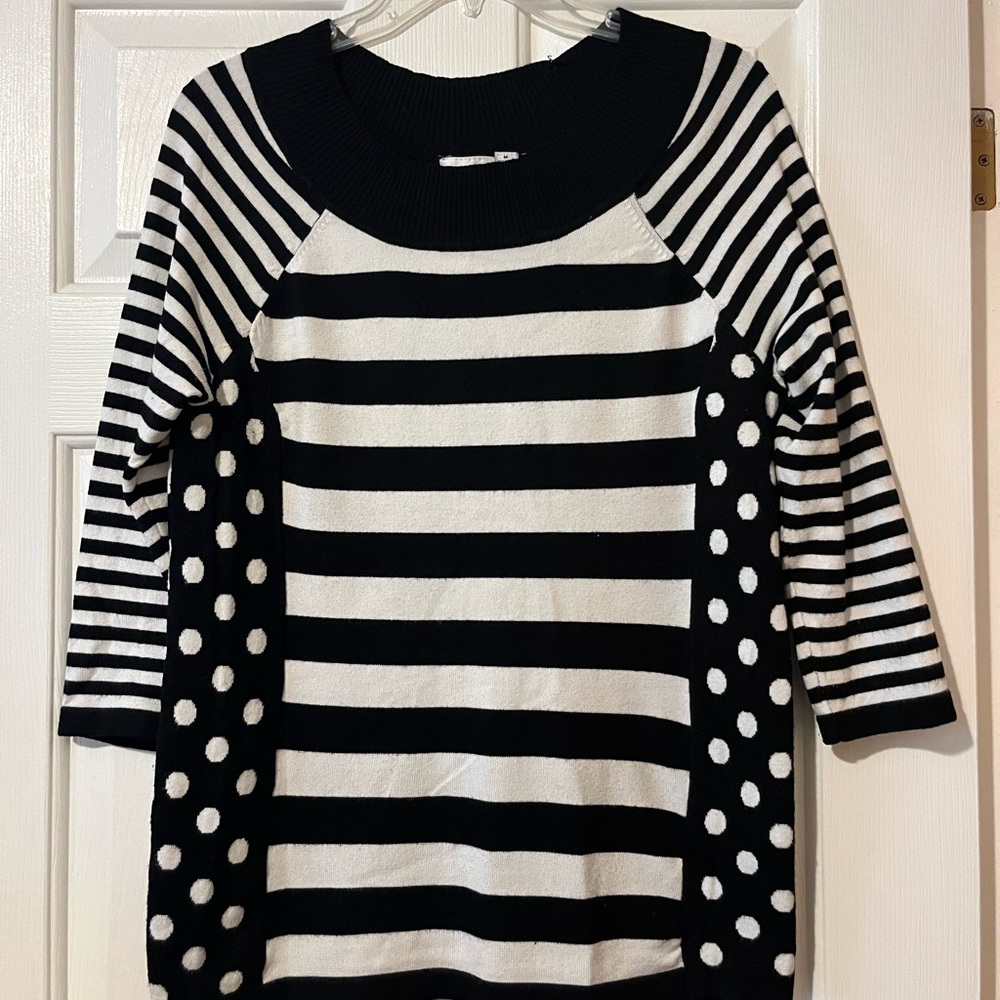 Kim Rogers Striped Black and White Sweater